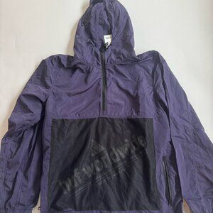 HUF Essentials Vintage Violet & Black Zip Standard Shell Windbreaker-Medium
